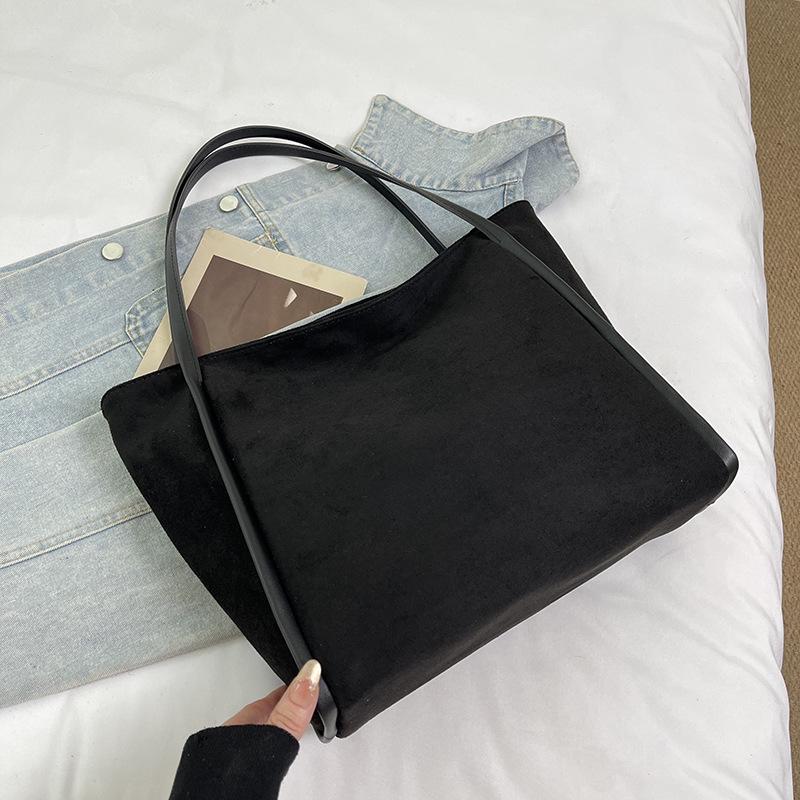 Retro Suede Versatile Shoulder Tote - High-End Fashionable Large Capacity Bag