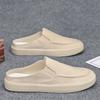 Men's Summer Breathable Slip-On Office Slippers Odor-Resistant Cloth Canvas Lazy Half-Slip Shoes