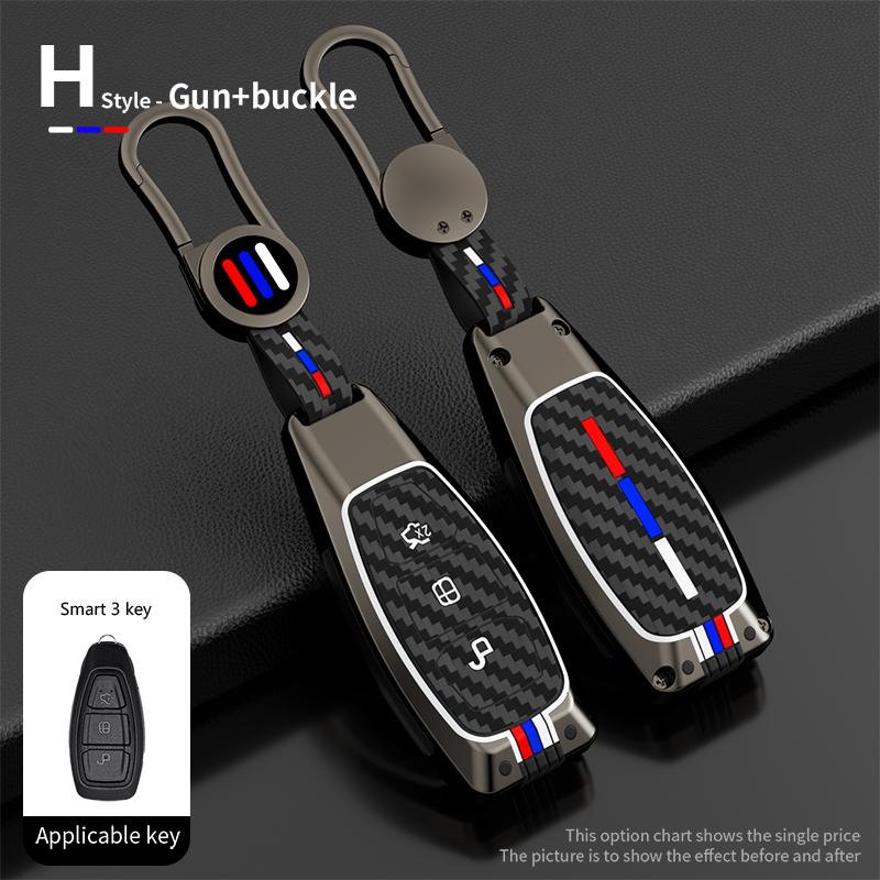 Zinc Alloy Car Key Case Cover Shell Fob For Ford Transit Custom Mondeo Fiesta Kuga ST Line MK3 Focus 3 Station Wagon Ecosport