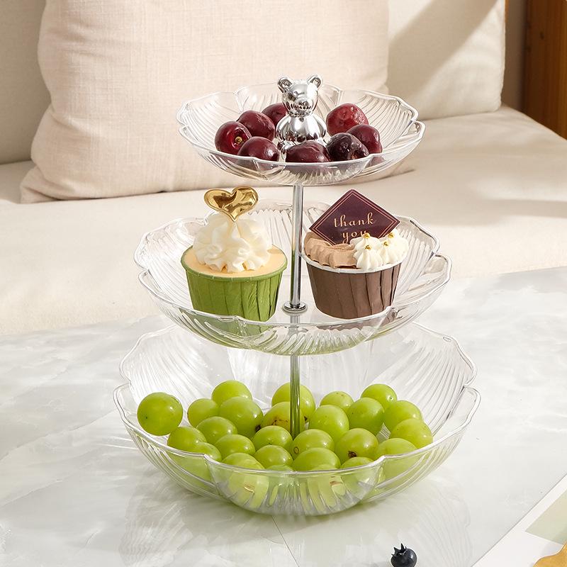 Exquisite Bear Fruit Plate: Multi-Layer Dessert & Candy Display for Luxurious Living Rooms.