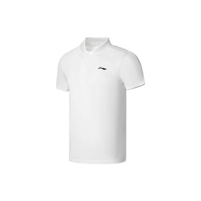 Li Ning Plain Logo Print Short Sleeve Polo Shirt Men Tops White APLS069-8