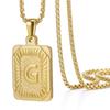 Initial Letter Pendant Necklace Stainless Steel Golden Cuban Chain A-Z Alphabet Name Jewelry For Men Women Gift