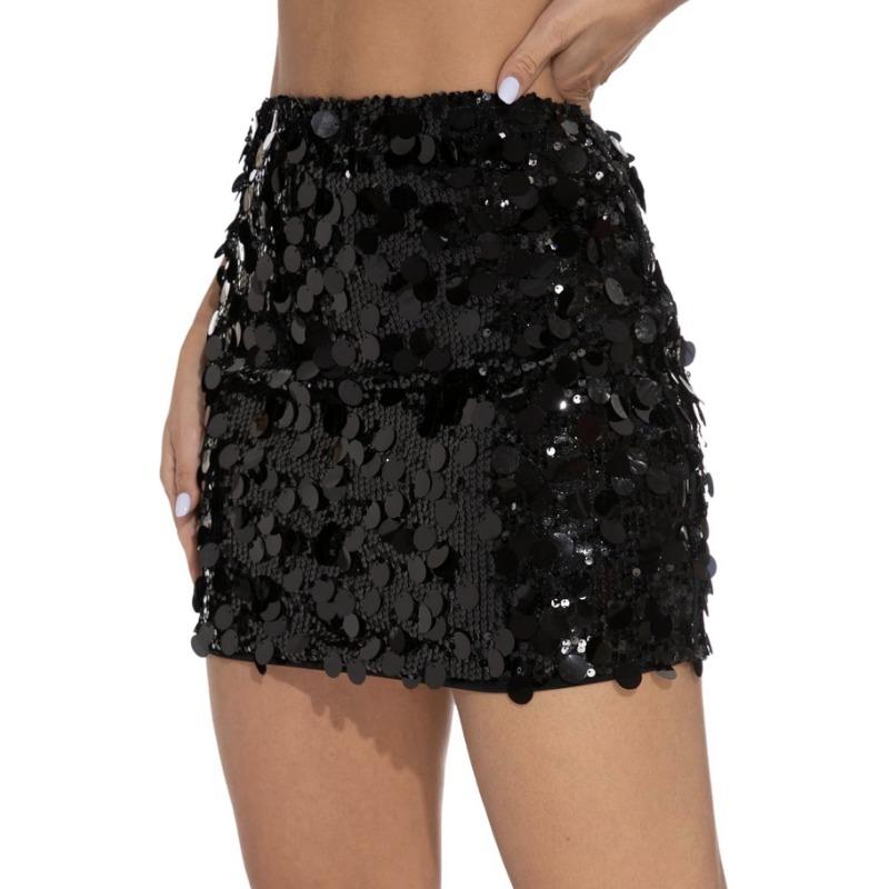 Neue Frühjahrs- und Sommerdamenbekleidung unregelmäßige Größe Pailletten Mode Miniskirt Damen Party Nachtclub Party