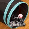 Paw-some Playground, Dangling Ball Toy Delight, Portable Cat Tunnel For Your Feline's Daily Dose Of Fun, Interactive Peek Hole, S-Shape Tunnel, Safe a