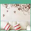 Butterfly Vine Flower Vinyl Wall Art Stickers With Elegant Modern Design For Living Room Decor