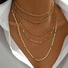 5 Pcs Fashion Minimalist Luxury Necklace Set for Women Boho Layered Stacked Chains Flat Chokers Necklace Daily Party Jewelry New