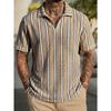 Summer Fashion Knitted Crochet Lapel Men's Short Sleeved Casual Vacation Polo Shirt