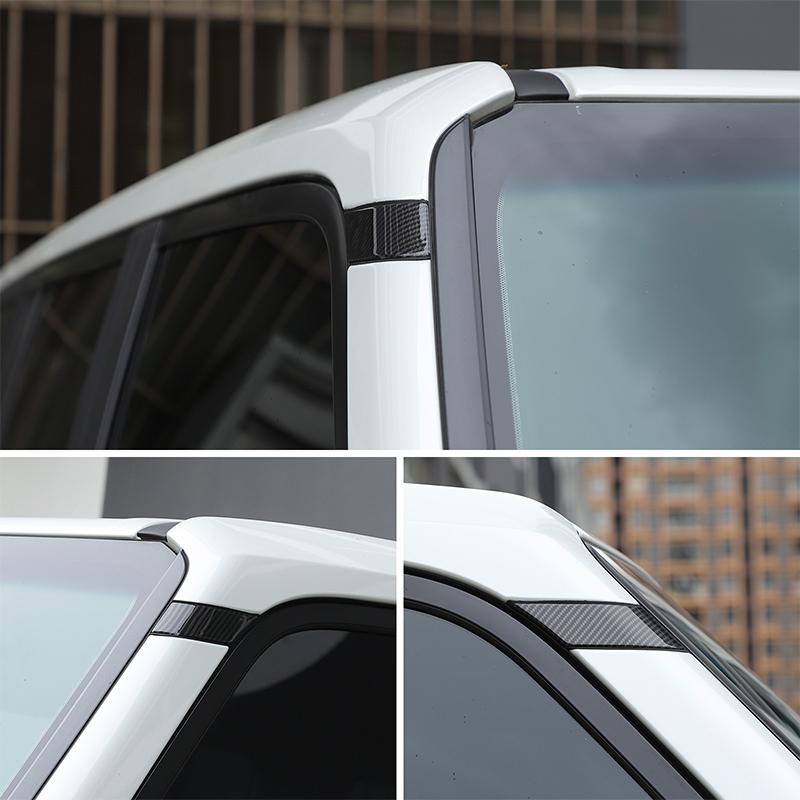 2x ABS Carbon Fiber Car A-pillar upper end decorative cover Replacement Suitable for Toyota Land Cruiser Prado 250 LC250 2024+