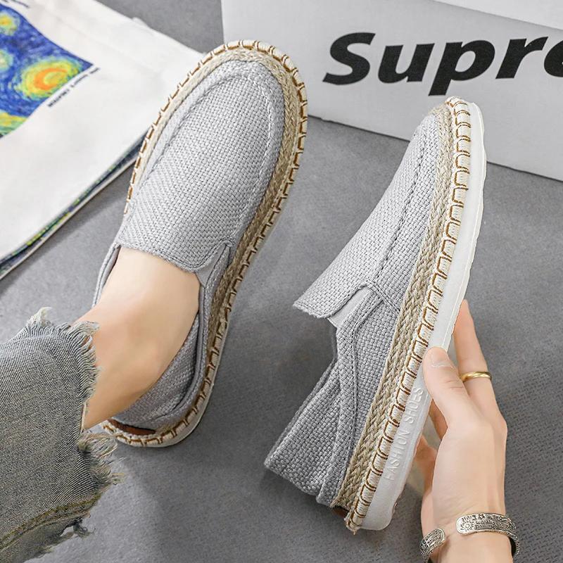 Fisherman's Slip-on Cloth Shoes Men Loafers Summer Slippers Flats Lazy Shoes Size 39-44
