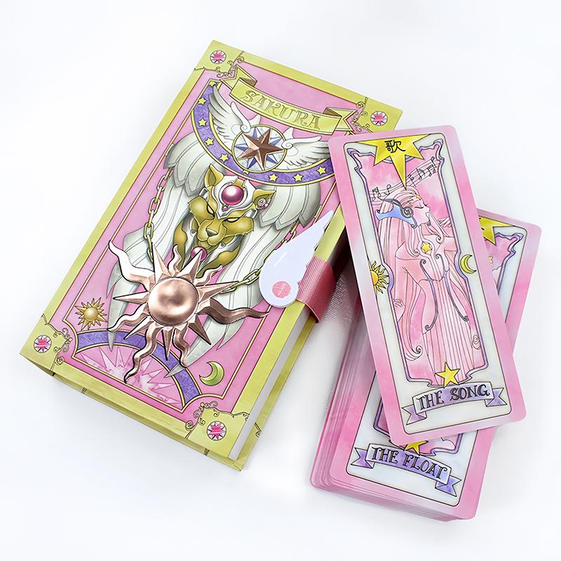 60 Piezas Tarjeta de Anime Cardcaptor Sakura Tarjeta Sakura Tarjetas Clow Tarot Cosplay Atrezzo Edición de Lujo Atrezzo de Tarot de Anime Juguete de Regalo