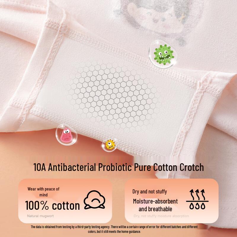 LangSha Girls' Cotton Antibacterial Boxer Briefs 4-Pack