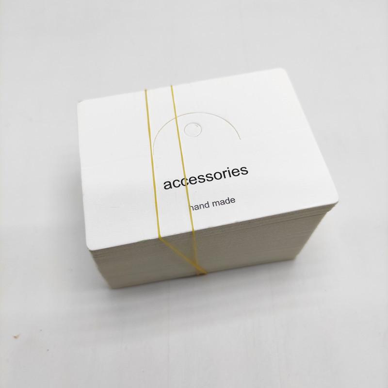 "Hair Accessory Wrapping Cards: 100 Sheets, 8x6CM, Bow Tie Folding, White"