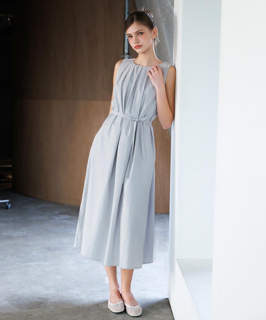 HYFVE Pintuck Belted Sleeveless Dress