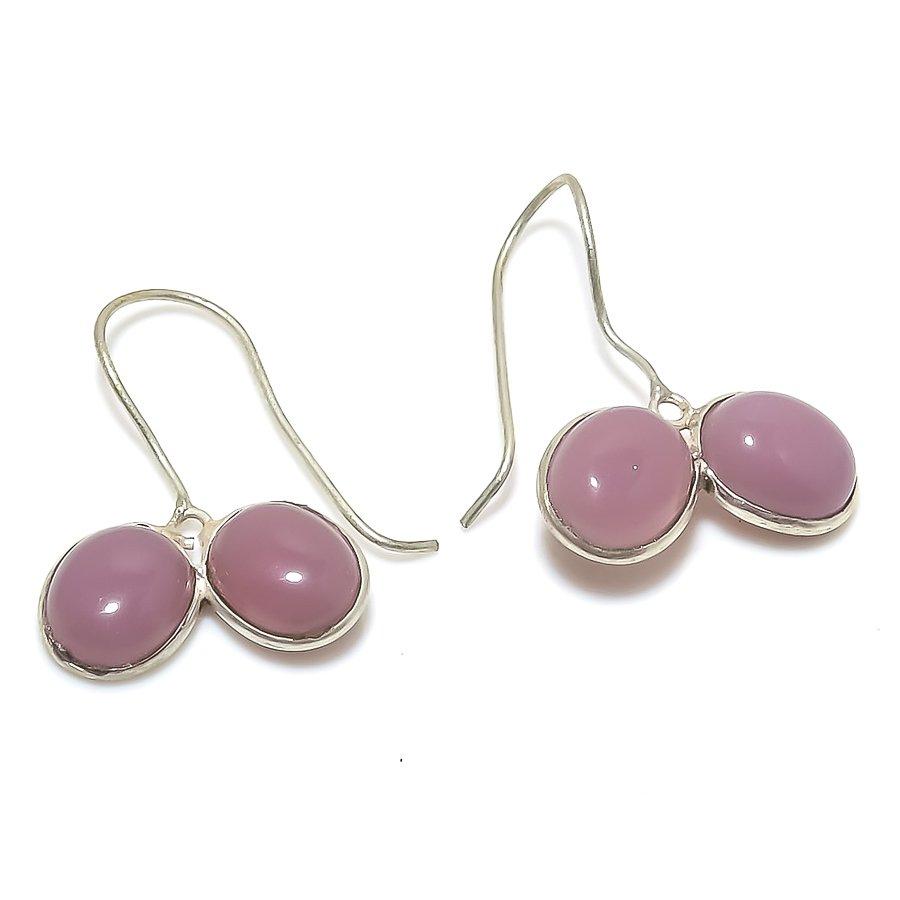 

Серьги из стерлингового серебра 925 пробы с натуральным розовым халцедоном 1,18 дюйма t4j40