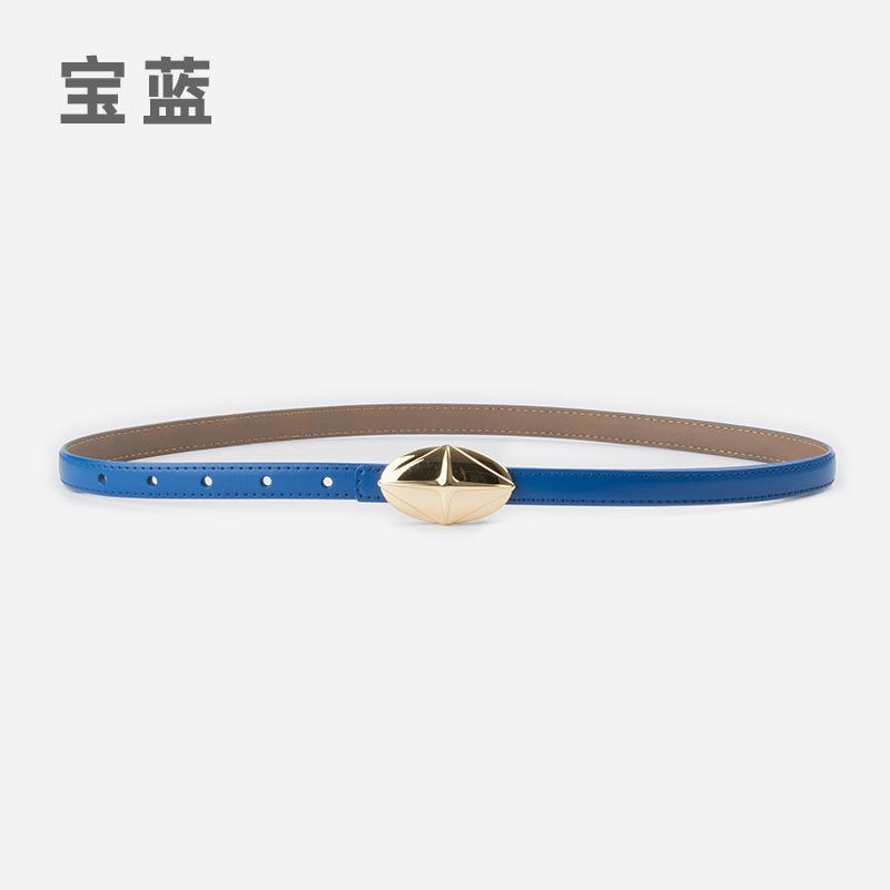 Leather Women'S Fine Belt Cowhide Retro Women'S Simple Hong Kong Style Premium Black Women'S Belt