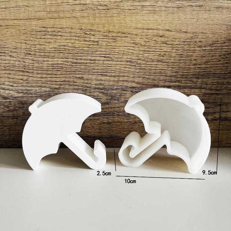 Handmade Small Umbrella Silicone Mold Scented Plaster Car Aromatherapy Molds Candle DIY Cement Plaster Epoxy Resin Mold