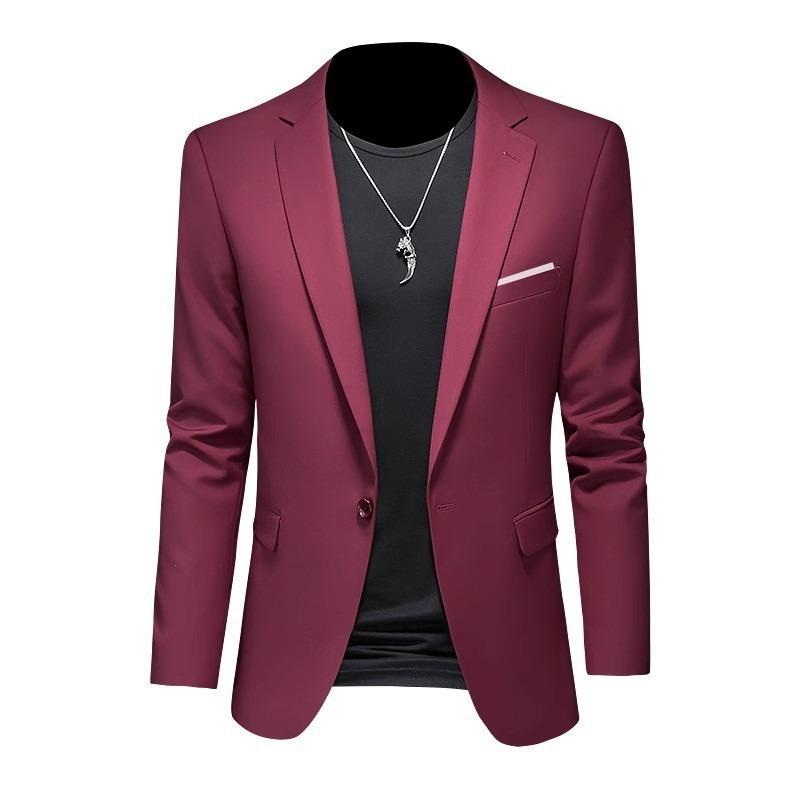 Blazer Masculino Branco Slim Fit de Botão Único