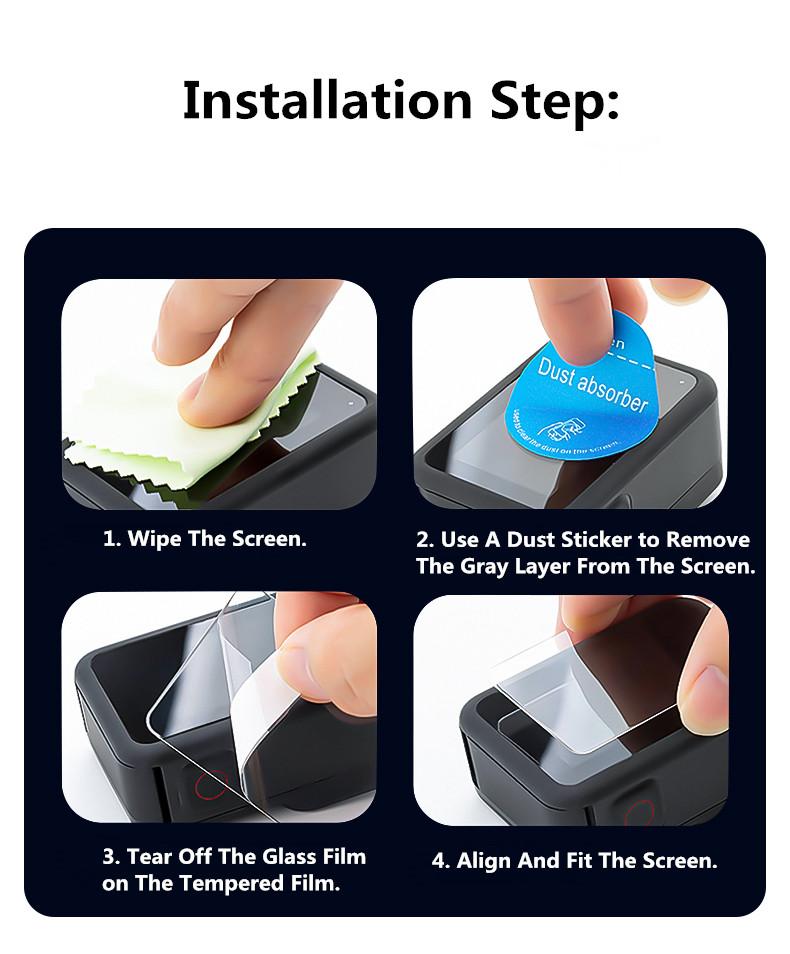 Tempered Glass Screen Protectors for GoPro Hero 13 Black Camera Lens Glass Protective Films 9H Hardness Full Coverage Film