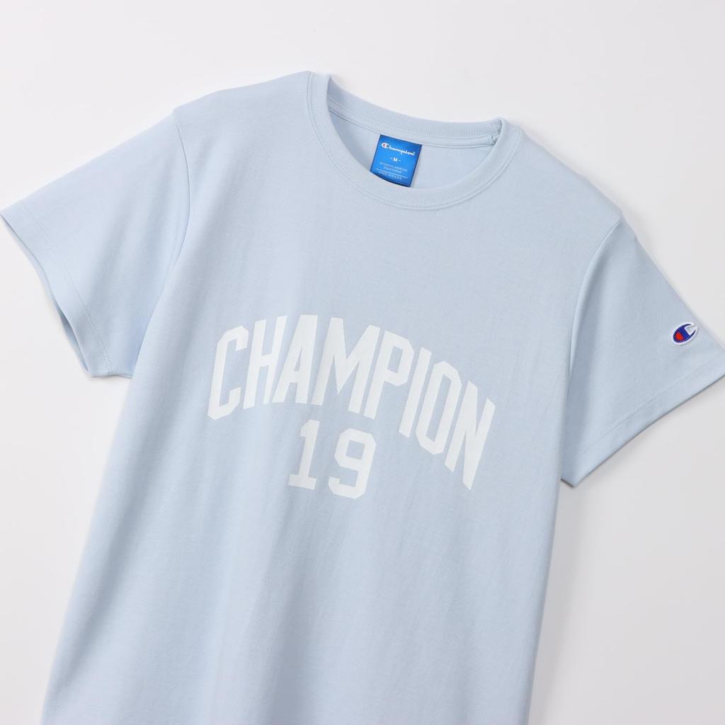 Champion Sports Short Round UV Heat Rubber Pale Sax Women's T-Shirt, CW-BS308, Sleeve, Neck, Quick-Drying, Stretch, Protection, Shielding, Print,
