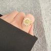 Geometric Rotating Ring For Women With Sunflower Design And Adjustable Copper Material