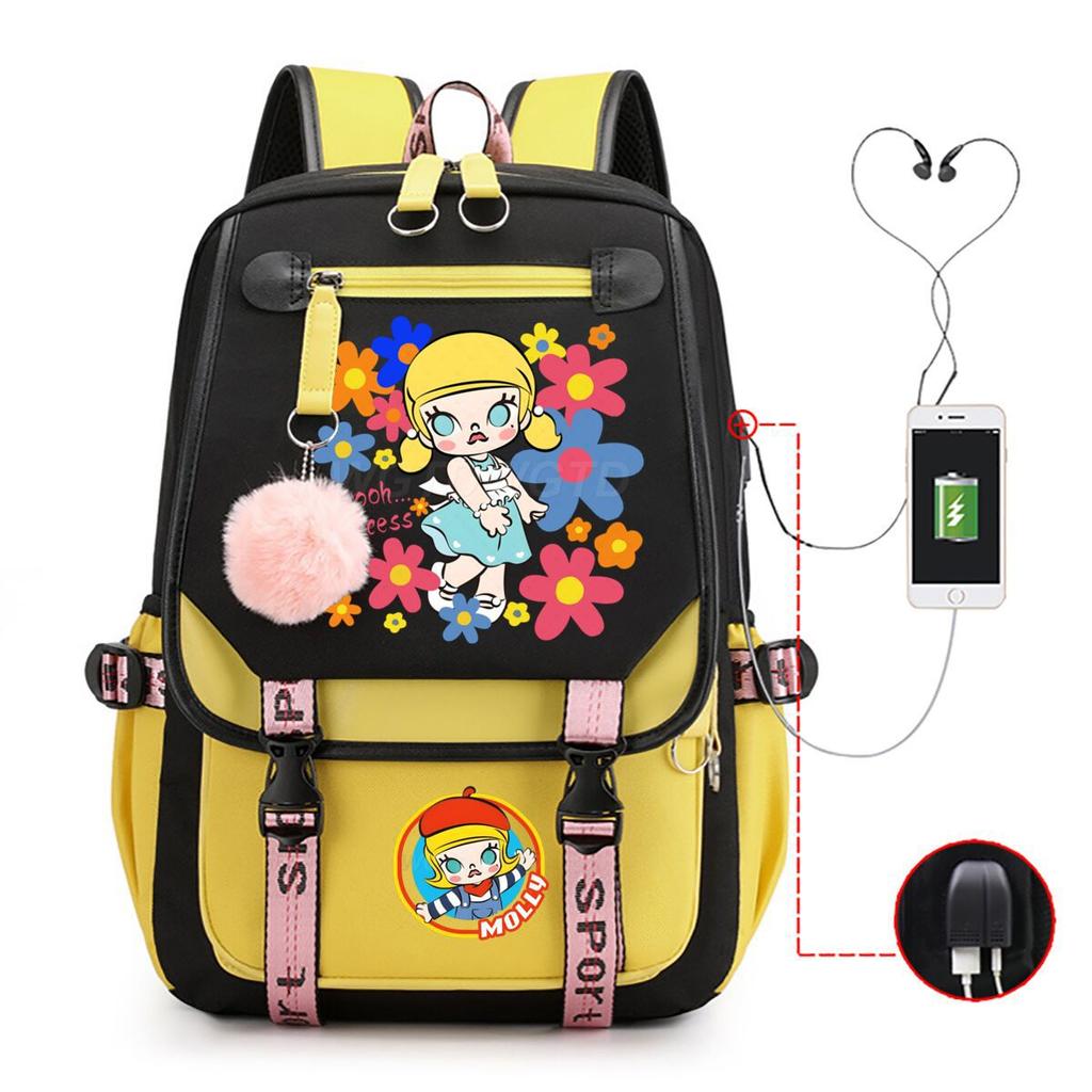 Printed fashion schoolbag college style junior high school high school students large capacity backpack