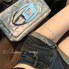 Retro Spicy Low-Waist Denim Hot Pants - Women's Petite Tight-Fit Rolled-Up Shorts