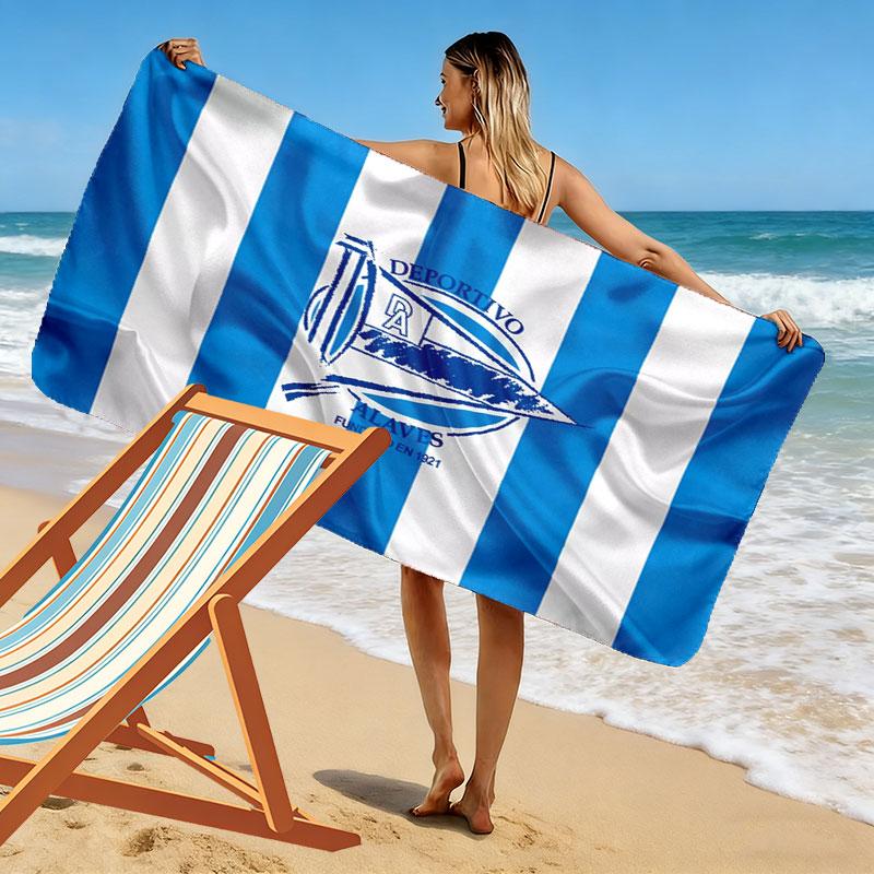 Deportivo Alaves Aufdruck Strandtuch, Großes Weiches Schnelltrocknendes Handtuch für Strand Camping Schwimmen