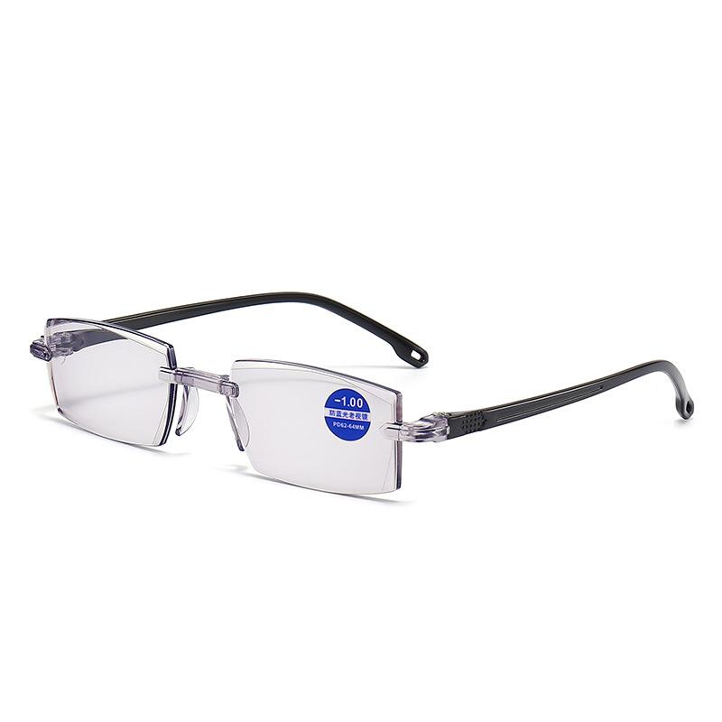 

Безободковые бифокальные прогрессивные очки для чтения для мужчин и женщин, для близи и дали, очки с защитой от синего света, винтажные рецептурные очки -4.0