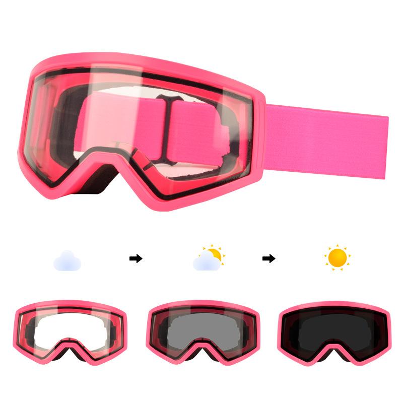 Children's ski goggles, double-layer anti-fog goggles, compatible with prescription glasses, UV protection, windproof outdoor equipment goggles