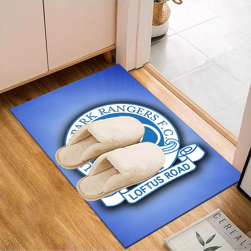 Queens Crest Football Rug for Living Room, Game Rooms, Office, Bedroom, Office Floor Mat Playful Design, fan gifts Christmas decor