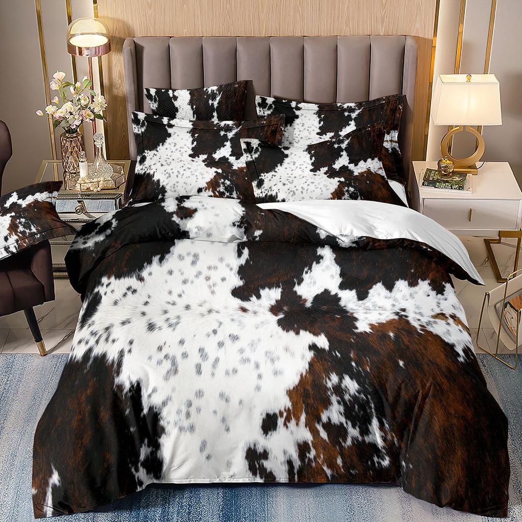 3D Printed Leopard Print Three-Piece Set Bedding Polished Duvet Cover