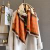 Autumn New Flower Printed Scarf Women's Imitation Cashmere Warm Multi-functional Scarf Temperament Versatile Large Shawl