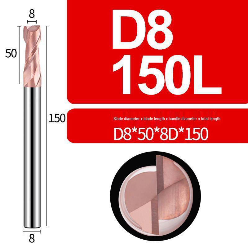 Tungsten Steel 2-Flute Carbide End Mill, 55° Keyway CNC Flat Bottom Cutter