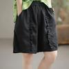 Women's Retro Pleated Cotton-Linen Harem Shorts – Casual, Loose, Elastic Waist for Spring/Summer