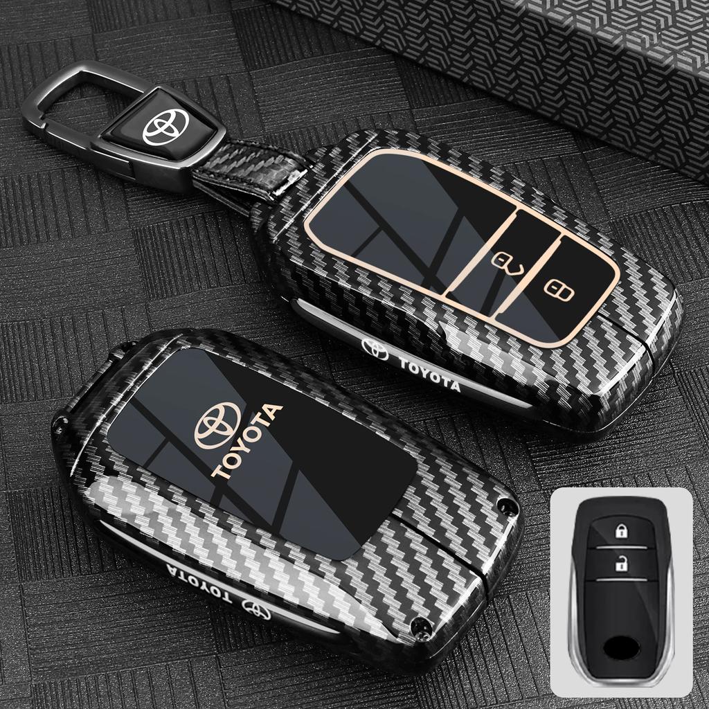 Zinc Alloy Leather Car Key Case Protective Case for Toyota CHR Hilux Fortuner BVNYTU7 Land Cruiser 200 Camry Corolla Crown RAV4 Highland