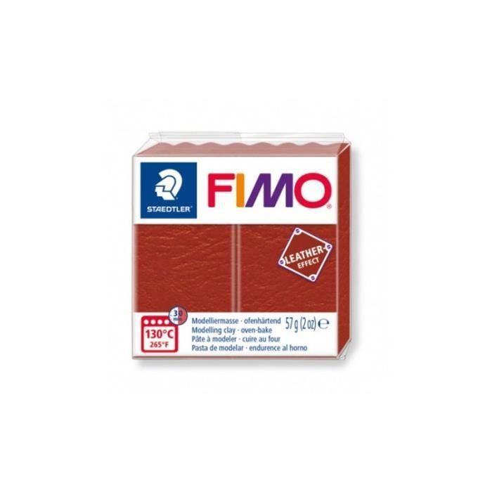 Polymer Clay - Fimo - Leather Effect - Rust Color N°749 - 57gr - For Adults and Children from 8 Years Old