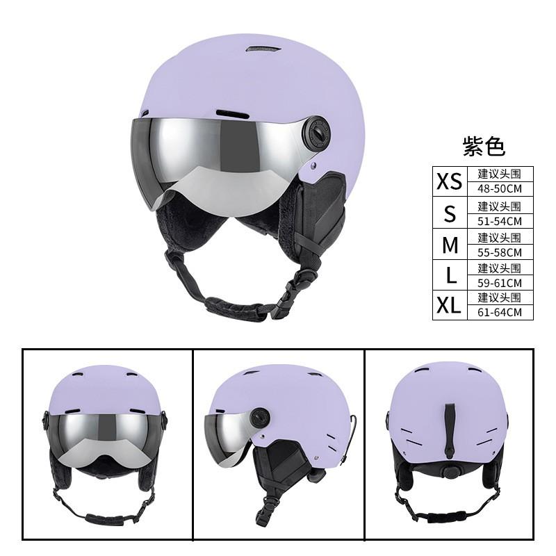 Unisex Ski Snowboard Helmet With Removable Goggles Adults Kids ABS EPS Safety Headgear Outdoor Winter Sports