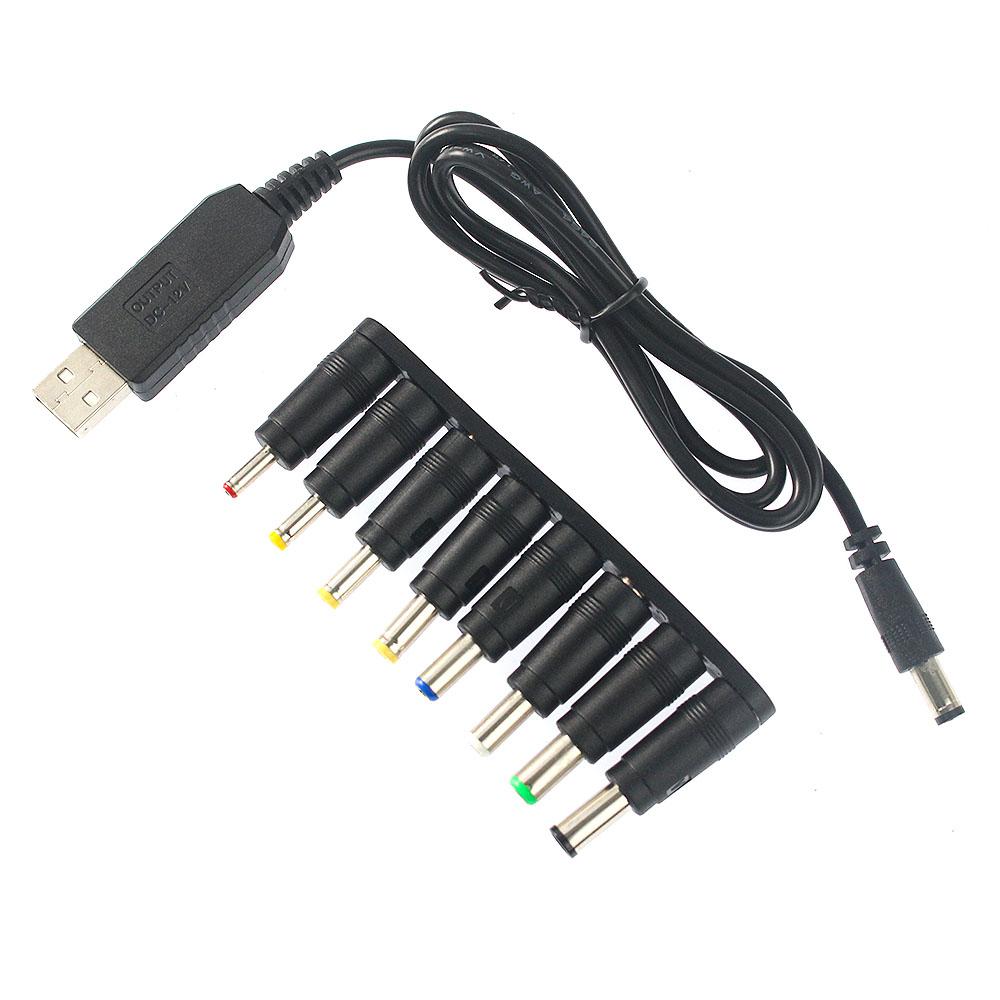 DC To DC 5V 9V 12V USB Power Boost Line Step-up Converters Module USB Converter Adapter Cable with 8PCS Connector Plug