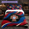 Set Biancheria da Letto 3 Pezzi con Motivo Calcio Portogallo Morbida Copripiumino in Microfibra con Federe per Camera da Letto