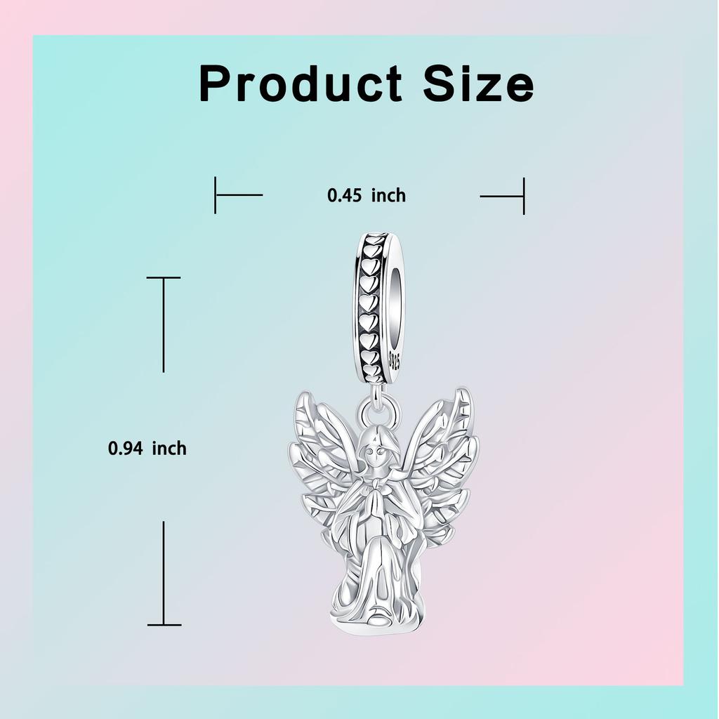copper Religious Good Wishes Guardian Angel Pendant Charm Compatible With Authentic Charm Bracelets Women Do It Yourself Jewellery Gift
