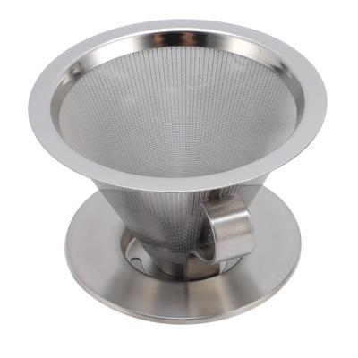 Paperless Pour Over Coffee Dripper Stainless Steel with 300 Mesh Optimal Extraction Portable Reusable Filter Cone for Travel