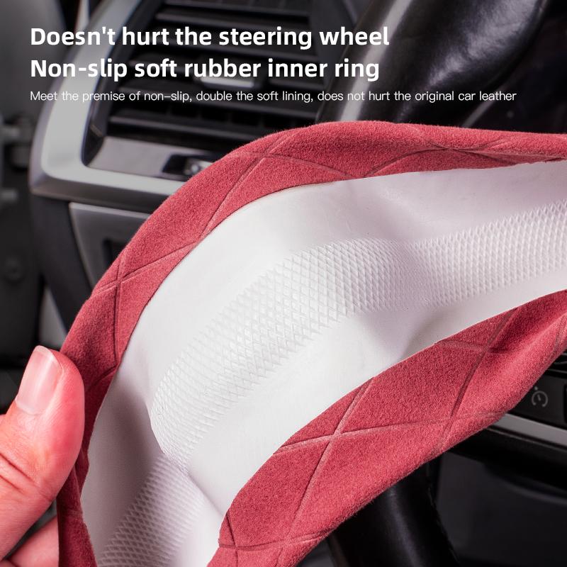 For BMW Car Ultra-Thin Suede Steering Wheel Cover Anti Slip Sweat Proof Protective Cover For BMW E46 E90 E60 F30 F10 E39 i3 i4 X