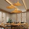 Hand Make Bamboo Wicker Led Pendant LIight Ceiling Vintage Hanging Lamp Rattan for Dining Room Indoor Lighting Chandelier