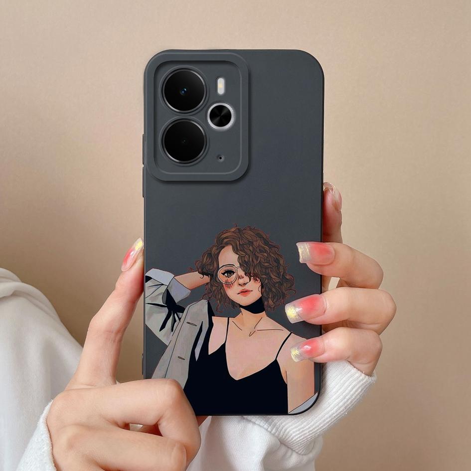 For Oppo Realme P3 C75x Narzo 10 30 60 A5 Pro 14 14T 14X Phone Cases Fashion Cool Girl High Quality Liquid Silicone Shockproof Housing For Oppo Covers