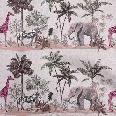Cotton Flex Dark Rose Brown Fabric Tropical Diy Clothing Quilting Fabric Print Fabric By Yard 40 Inch
