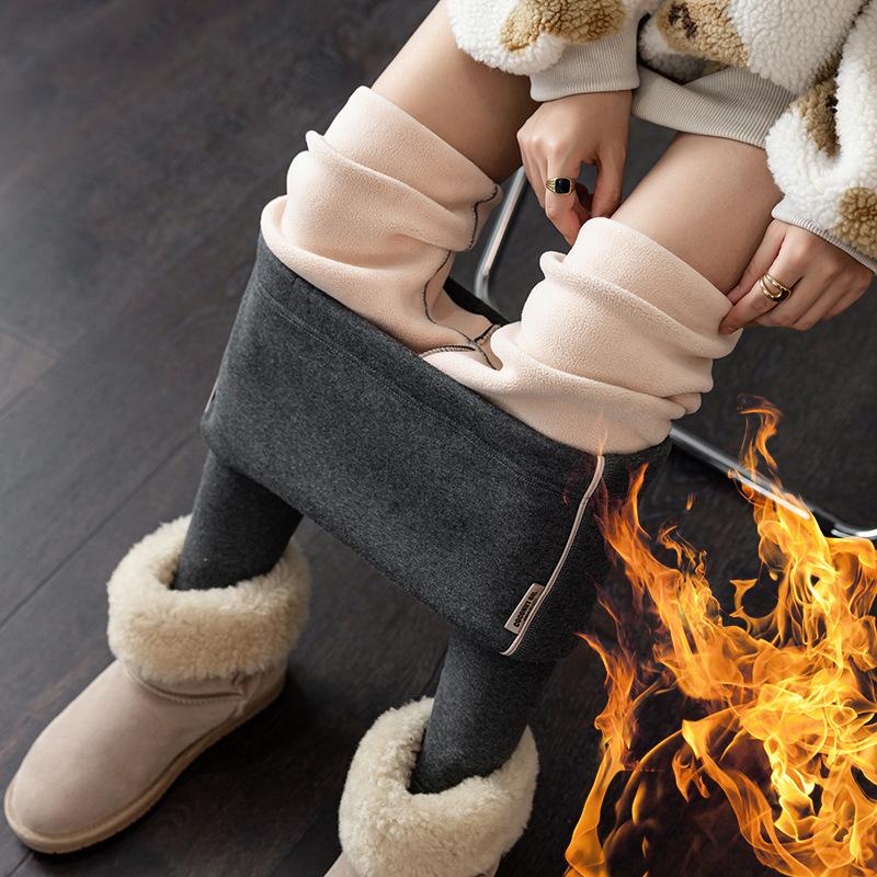 

Real shot new maternity pants winter velvet outer wear fashion leggings autumn and winter thickened elastic warm elastic high waist 2XL темно-серого