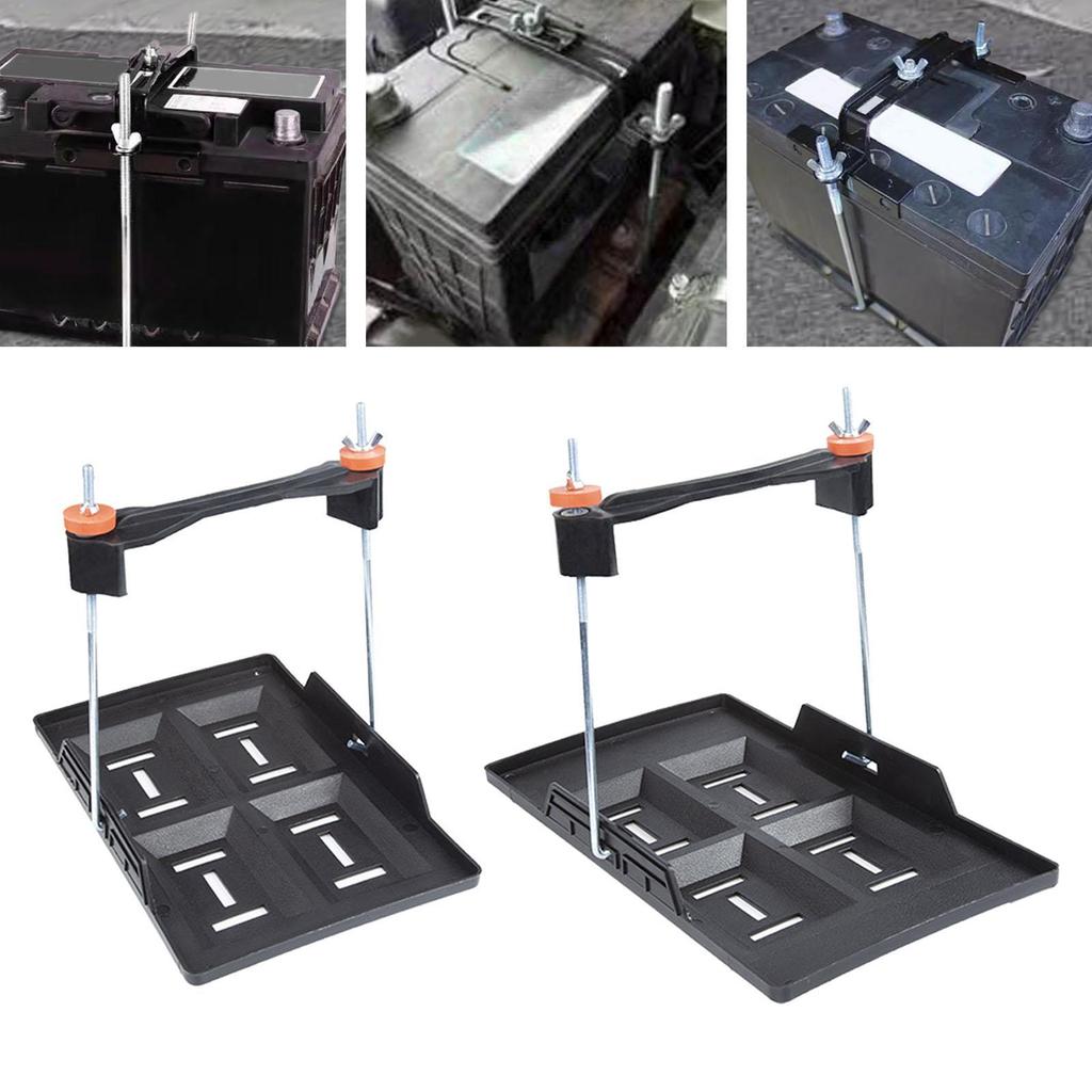 Car Battery Tray Bracket Storage Battery Holder Recessed Slots Design Stable Battery Tray Holder for Rvs Cars