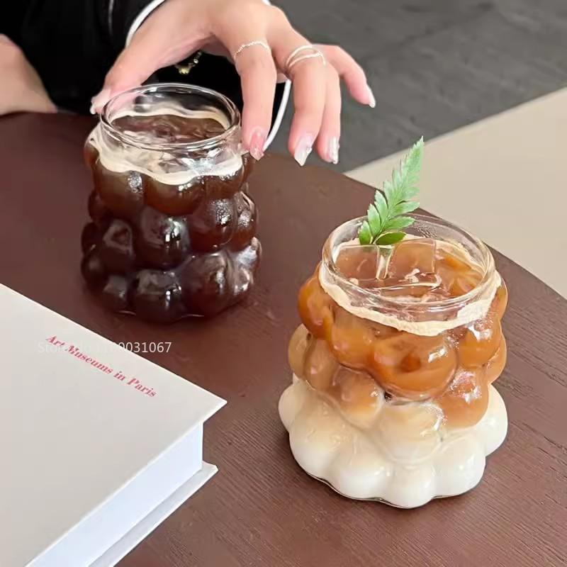 1/2/4/6PC Heat-Resistant Grape Shape Glass Cup Transparent Glass Cups Drinking Juice Beer Milk Tea Drinking Cup Coffee Mug Cups