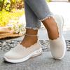 Women Shoes Orthopedic Knit Walking Shoes Breathable Slip-On Loafers Soft Non-Slip Wedge Sneakers Comfortable Casual Footwear