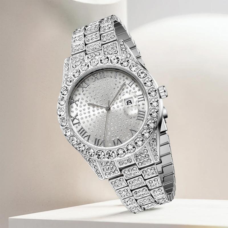 Purco 12мм Кубинская Цепь Браслеты Хип-Хоп Ожерелье +Часы+Браслет Iced Out Цепь Наборы